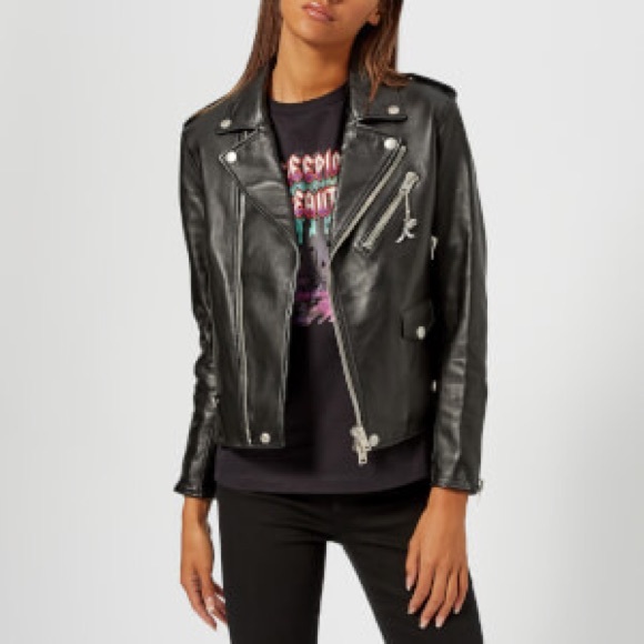 Coach leather moto jacket